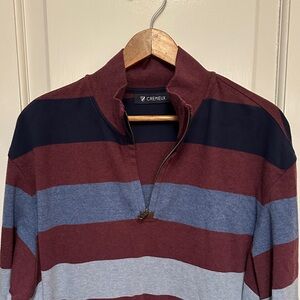 Daniel Cremieux Burgundy and Navy Striped Sweater